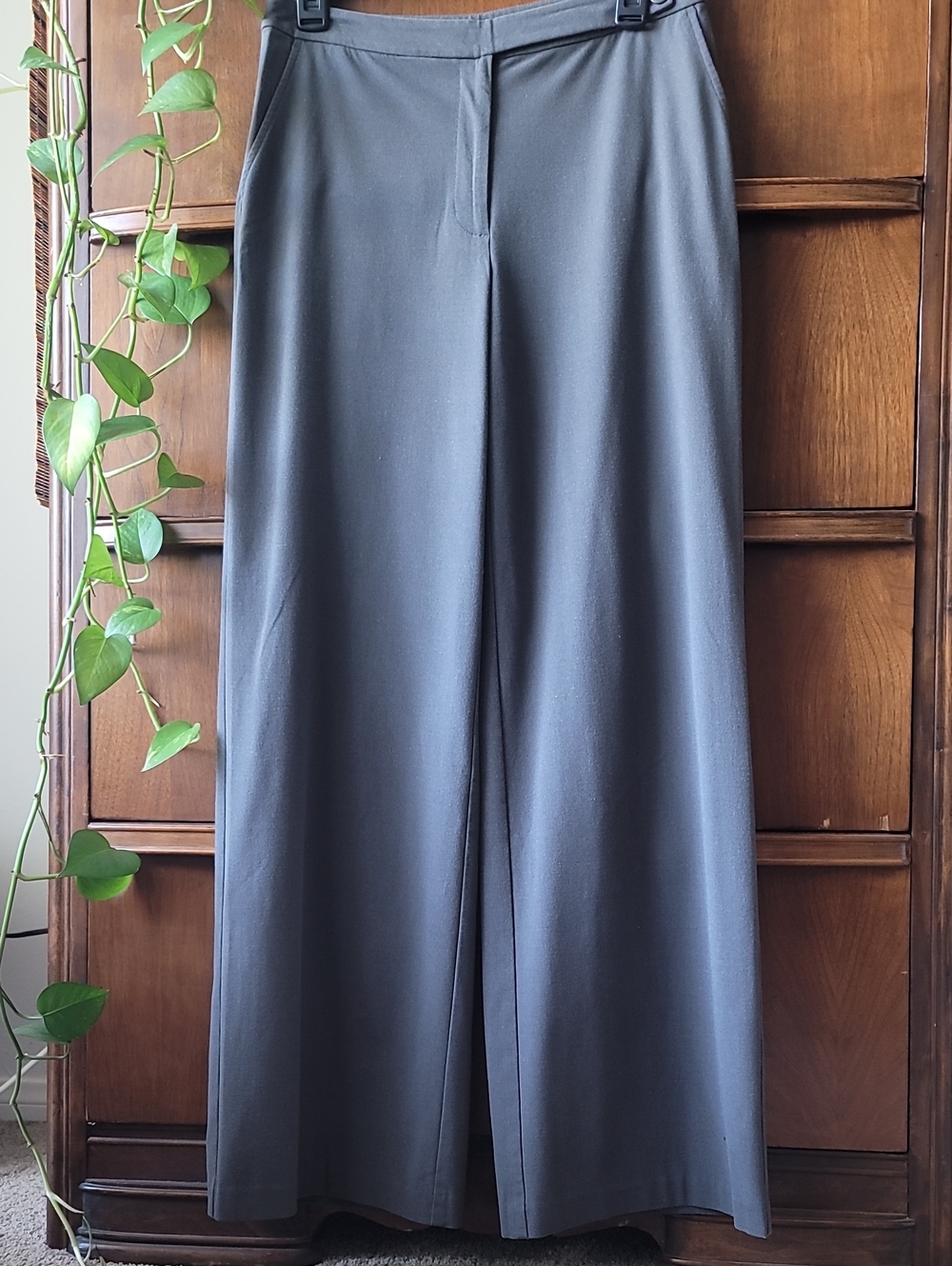 Express Minimalist Women's Heather Gray Wide Leg Tailored Dress Pants